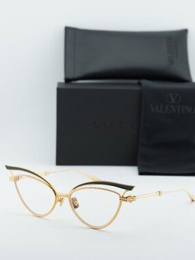 Valentino V-GLASSLINE VLX-118E Cat Eye Eyeglasses - Gold/Green 55mm